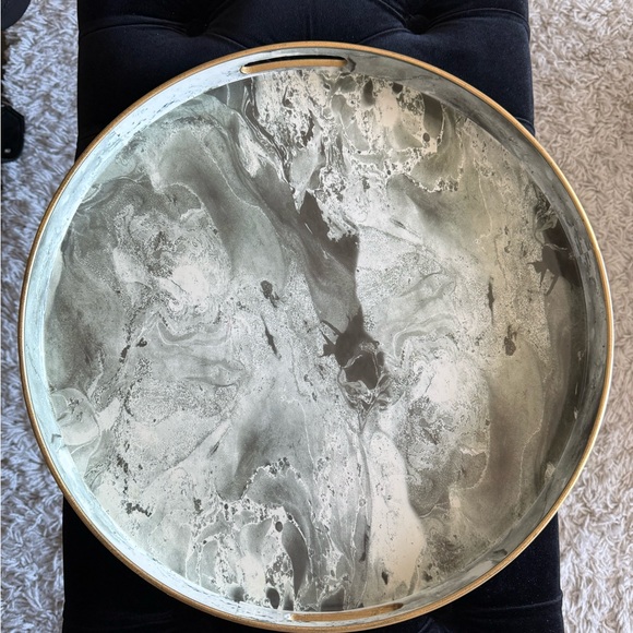 Marble Patterned Round Tray - Picture 2 of 5